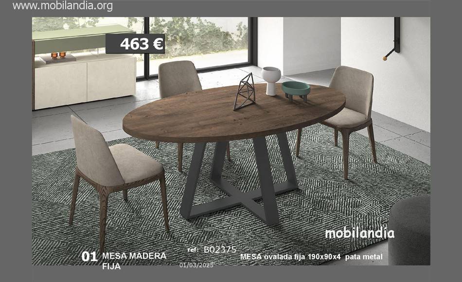 mesa madera fija